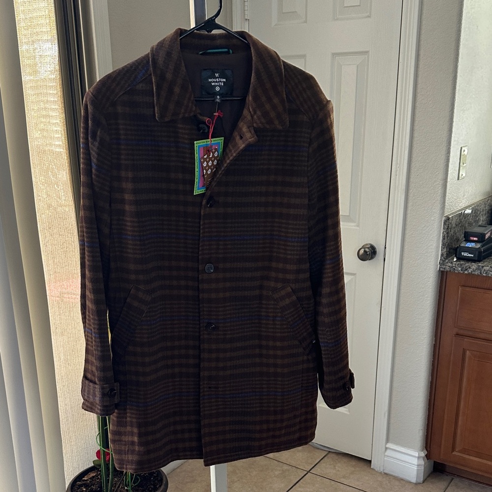 Ben Sherman Brown Checkered Trench Coat
